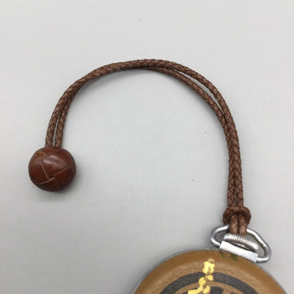 Vintage Ingraham The E Pocket Watch Leather 50mm Monogram AWB Manual Wind